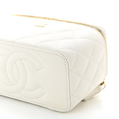 Chanel Caviar Quilted Small Vanity Case With Chain White 11 of 12