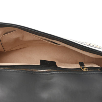 Gucci Calfskin Matelasse Animal Studs Medium GG Marmont Shoulder Bag Black 5 of 11