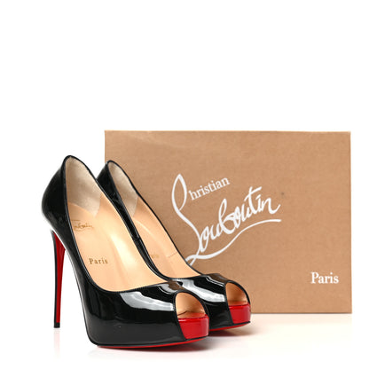 Christian Louboutin Patent New Very Prive 120 Pumps 37 Black Red 8 of 8
