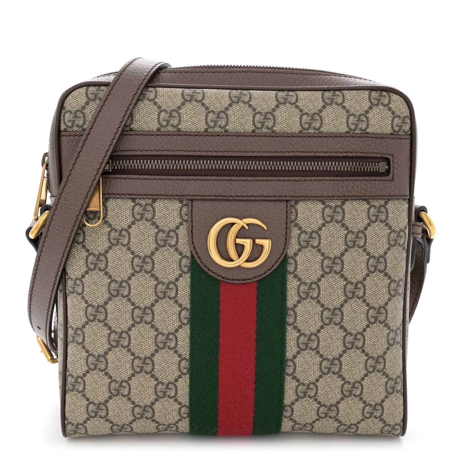 Gucci GG Supreme Monogram Web Small Ophidia Messenger Bag Brown 1 of 13