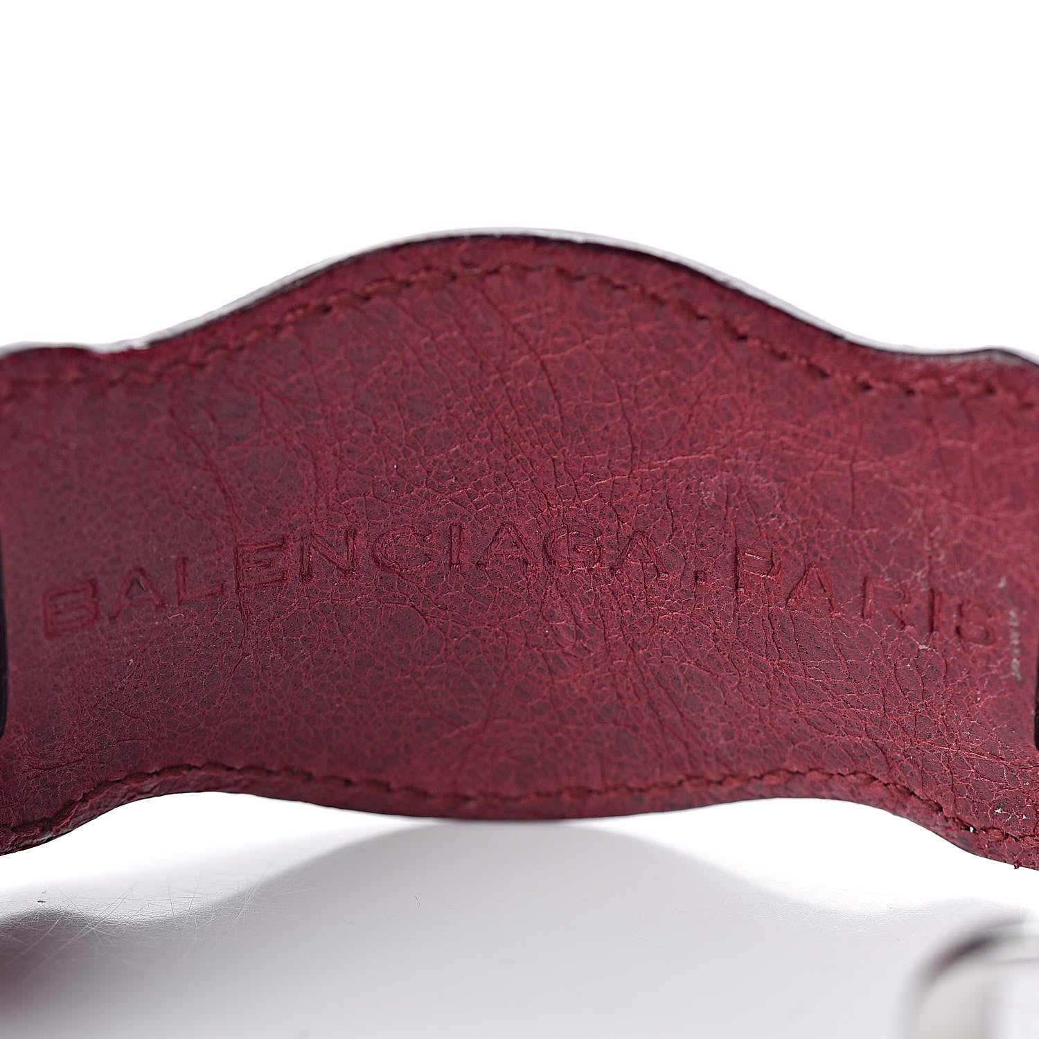 Balenciaga Agneau Arena Classic Silver Hardware Bracelet Bordeaux 4 of 4