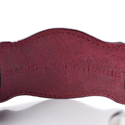 Balenciaga Agneau Arena Classic Silver Hardware Bracelet Bordeaux 4 of 4