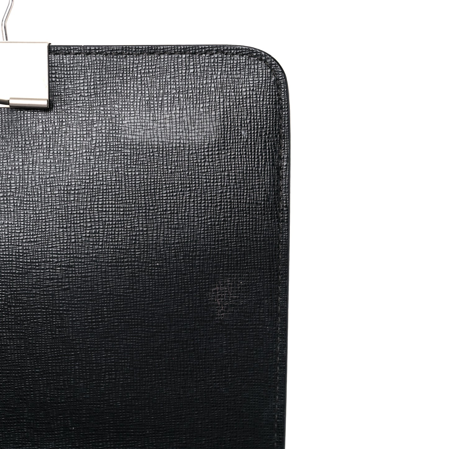Saffiano For Display Only Binder Clip Shoulder Bag Black