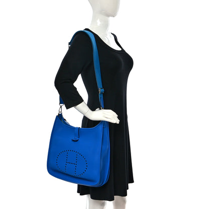 Hermes Taurillon Clemence Evelyne III GM Bleu Hydra 2 of 20