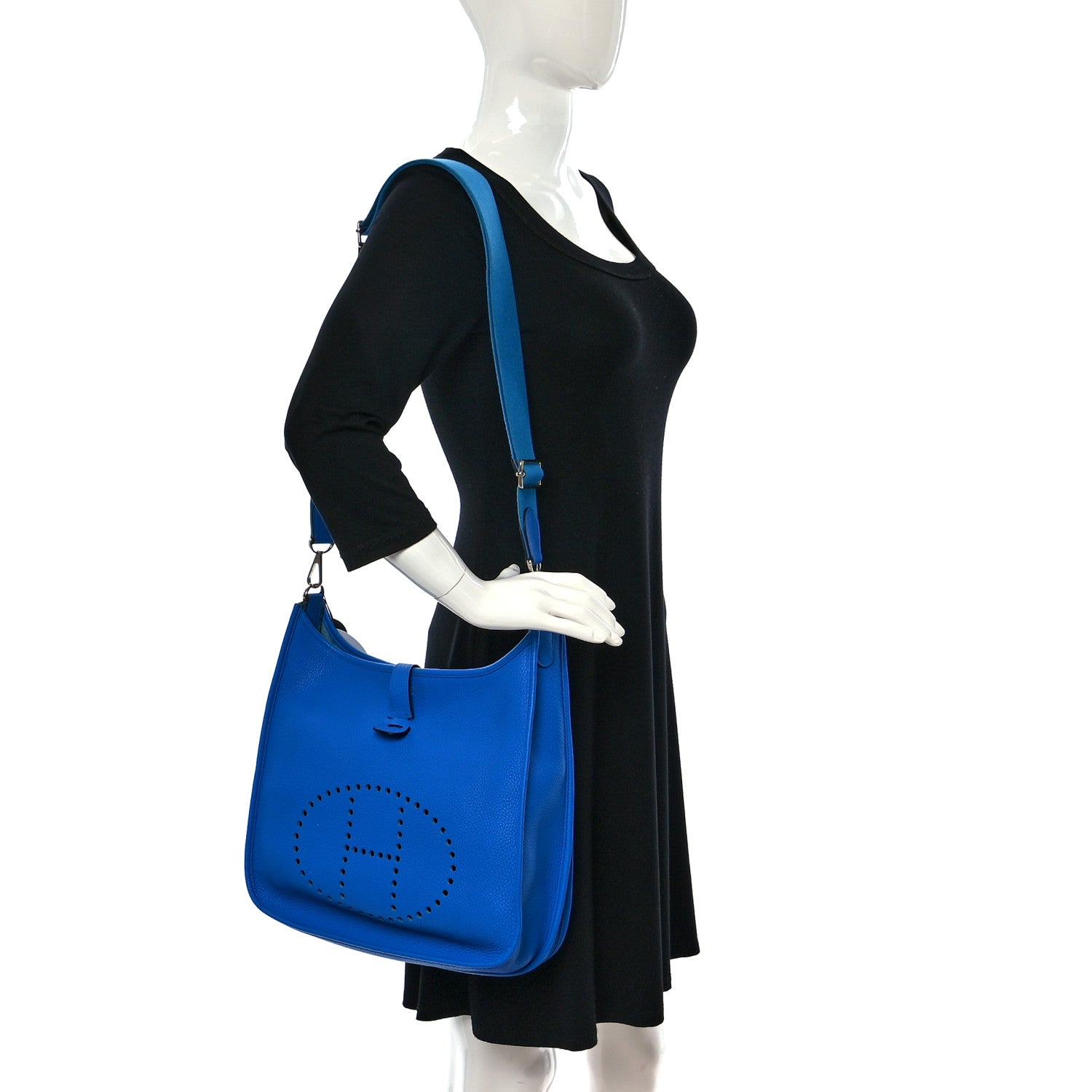 Hermes Taurillon Clemence Evelyne III GM Bleu Hydra 2 of 20
