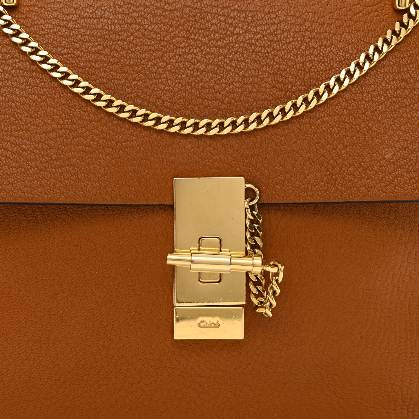 Grained Lambskin Drew Shoulder Bag Caramel