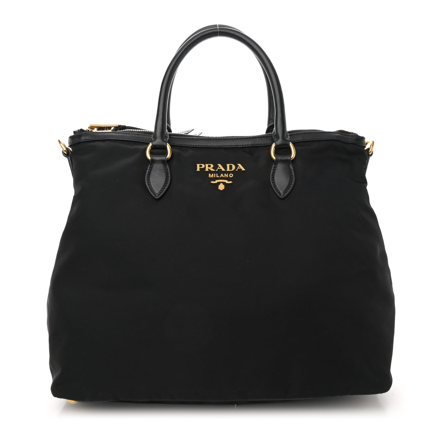 Tessuto Nylon Soft Calfskin Tote Black