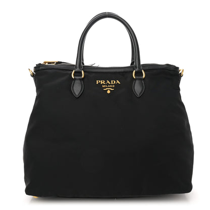Prada Tessuto Nylon Soft Calfskin Tote Black 1 of 13