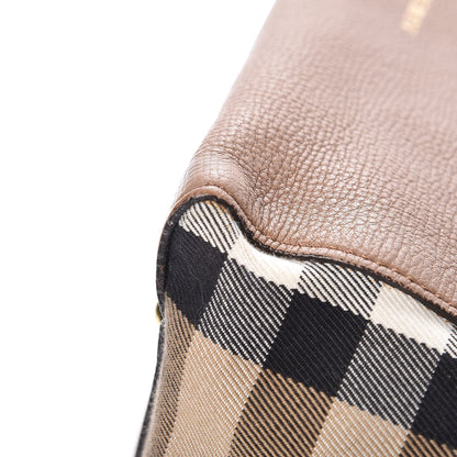 Burberry Grainy Calfskin House Check Small Canterbury Tote Tan 10 of 11
