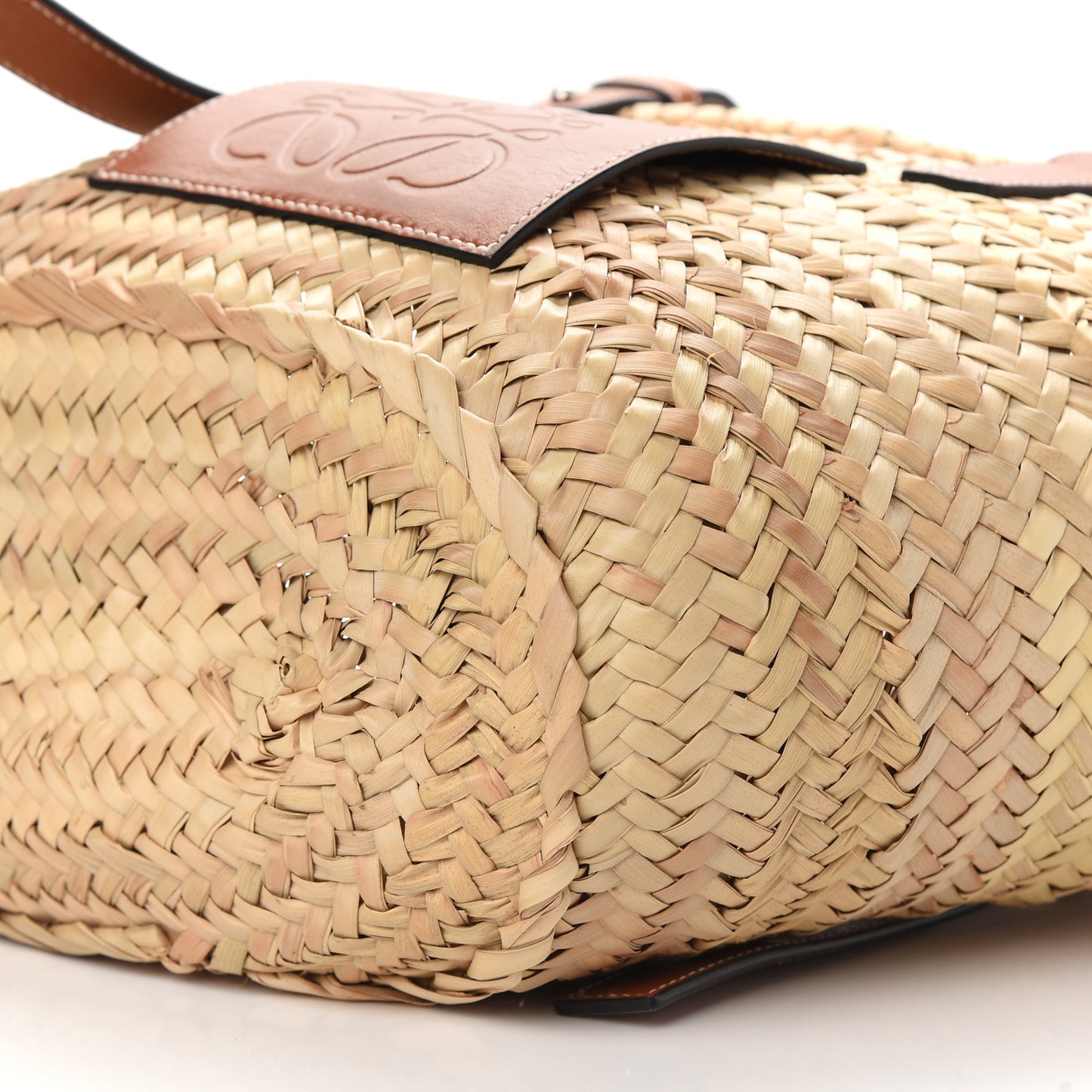 Raffia Medium Basket Tote Bag Natural Tan