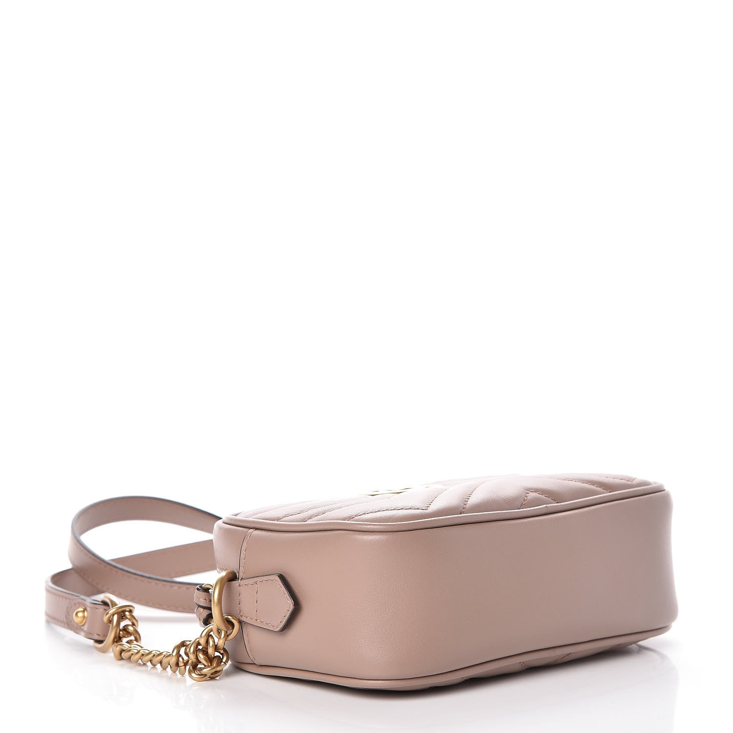 Gucci Calfskin Matelasse Mini GG Marmont Chain Shoulder Bag Nude 5 of 10