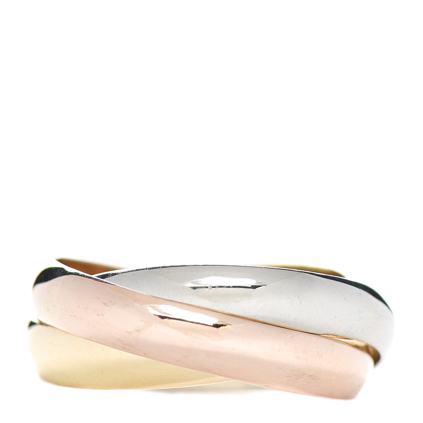 18K Pink Yellow White Gold Classic Les Must De Cartier Trinity Ring 52 6
