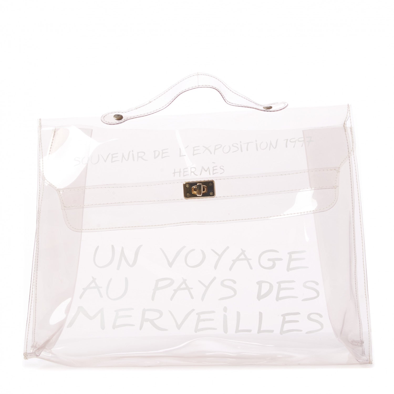 Hermes Vinyl Souvenir De L'Exposition Kelly Transparent 1 of 7