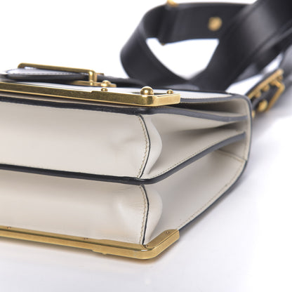 Prada City Calfskin Saffiano Cahier Bag White Black 9 of 9