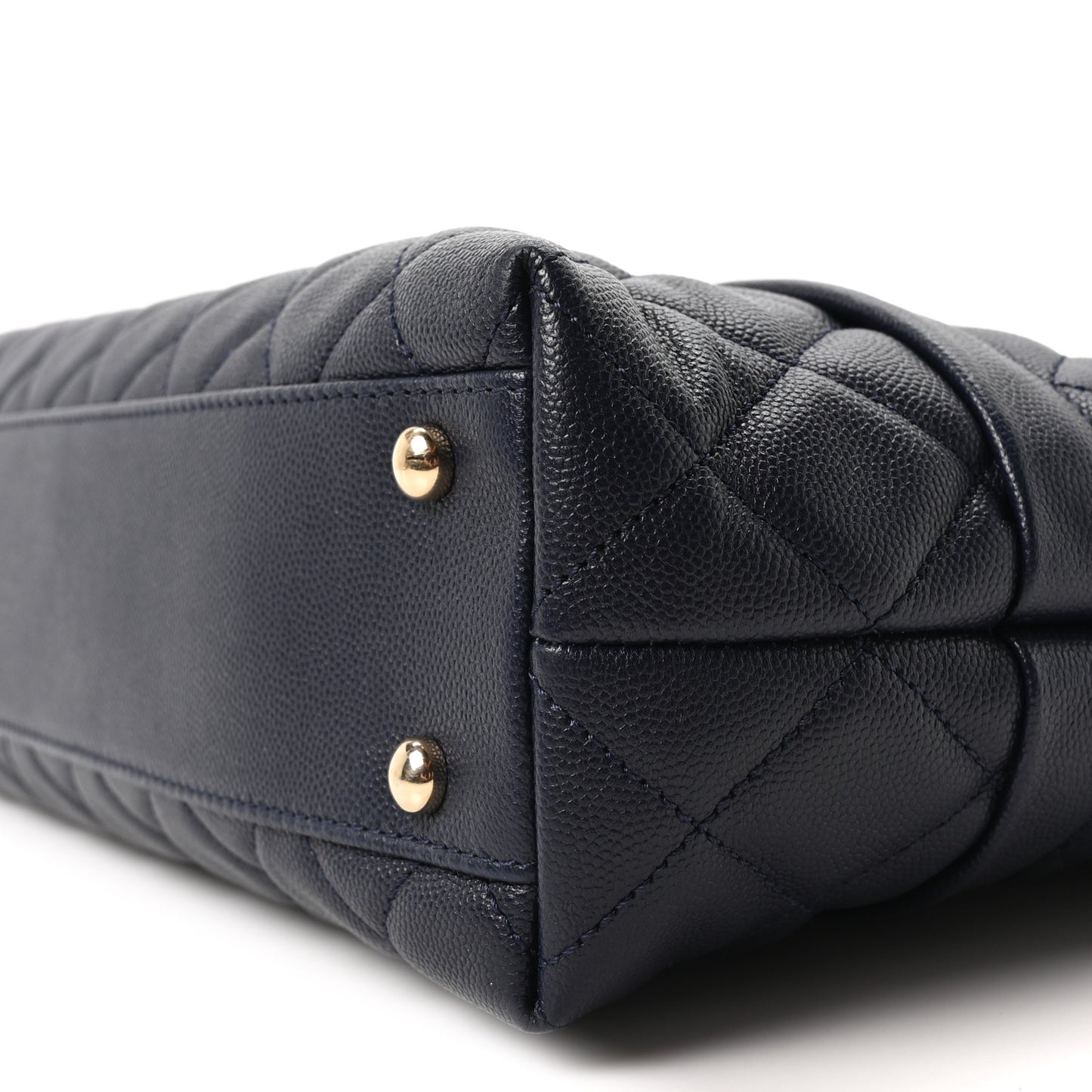 Caviar Quilted Rolled Up Tote Navy
