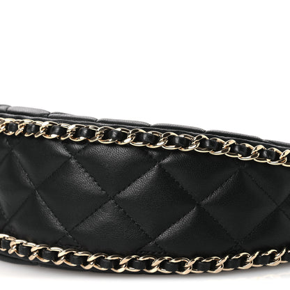Chanel Lambskin Quilted Small Hobo Bag Black 10 of 10