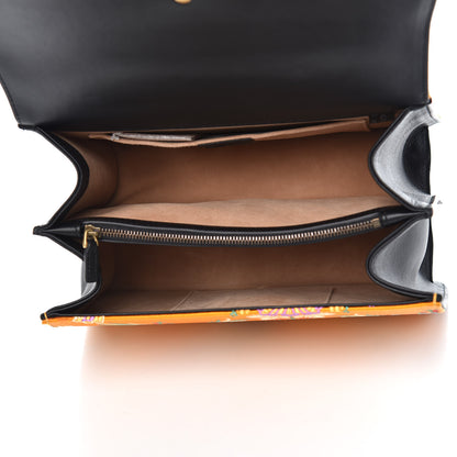 Gucci Satin Calfskin Bamboo Web Tokyo Print Medium Dionysus Top Handle Bag Giallo Multicolor Blue Agata Hibiscus Red 5 of 7