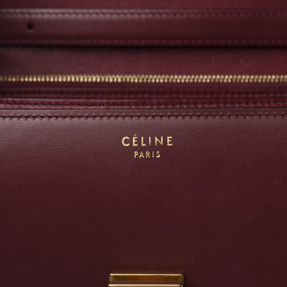Celine Box Calfskin Medium Classic Box Flap Bag Burgundy 6 of 12