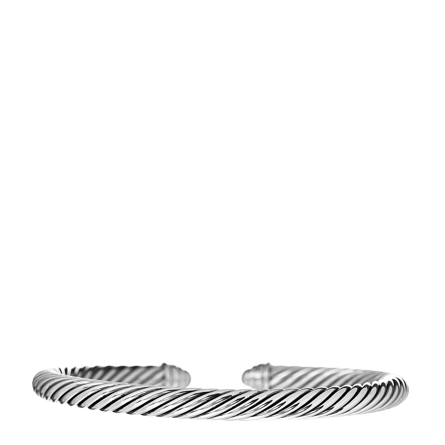 David Yurman Sterling Silver Diamond 5mm Cable Classics Dome Bracelet 3 of 4