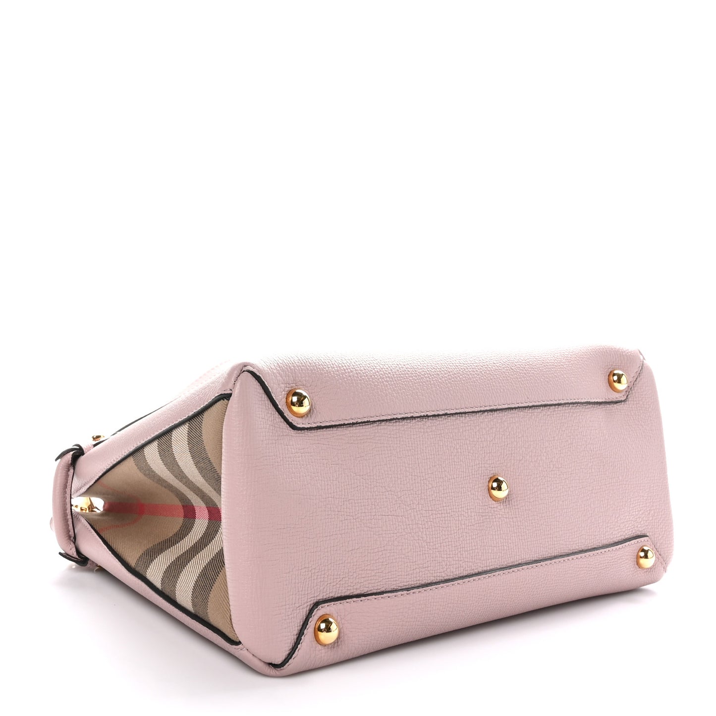 Derby Calfskin House Check Medium Banner Tote Pale Orchid