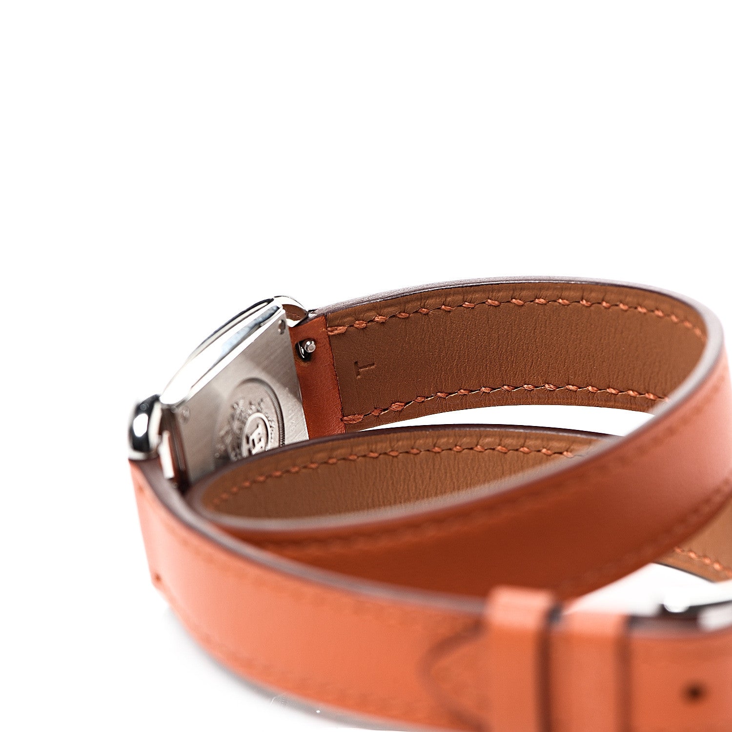 Hermes Stainless Steel Swift 23mm Cape Cod Double Tour Quartz Watch Orange 5 of 7