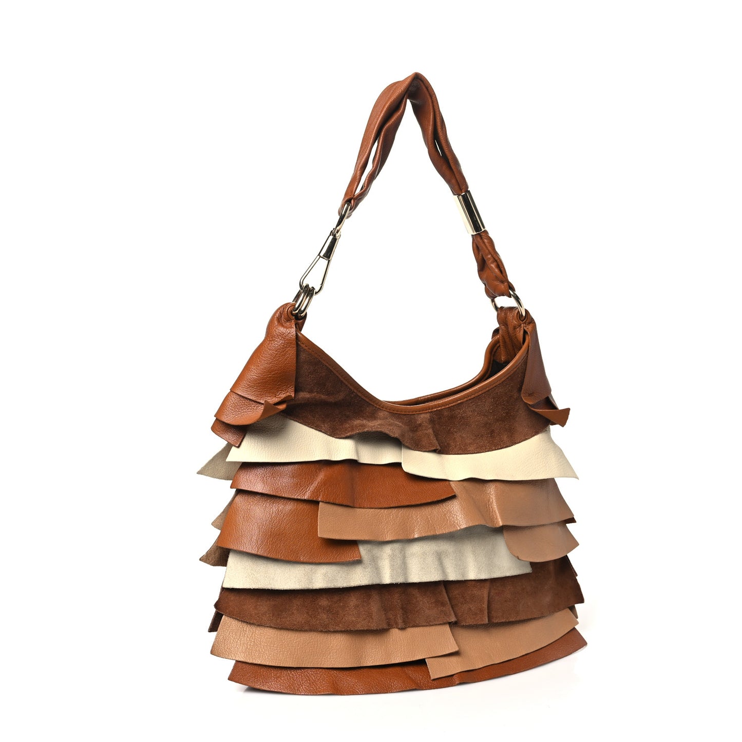 Calfskin Suede Saint Tropez Ruffle Bag