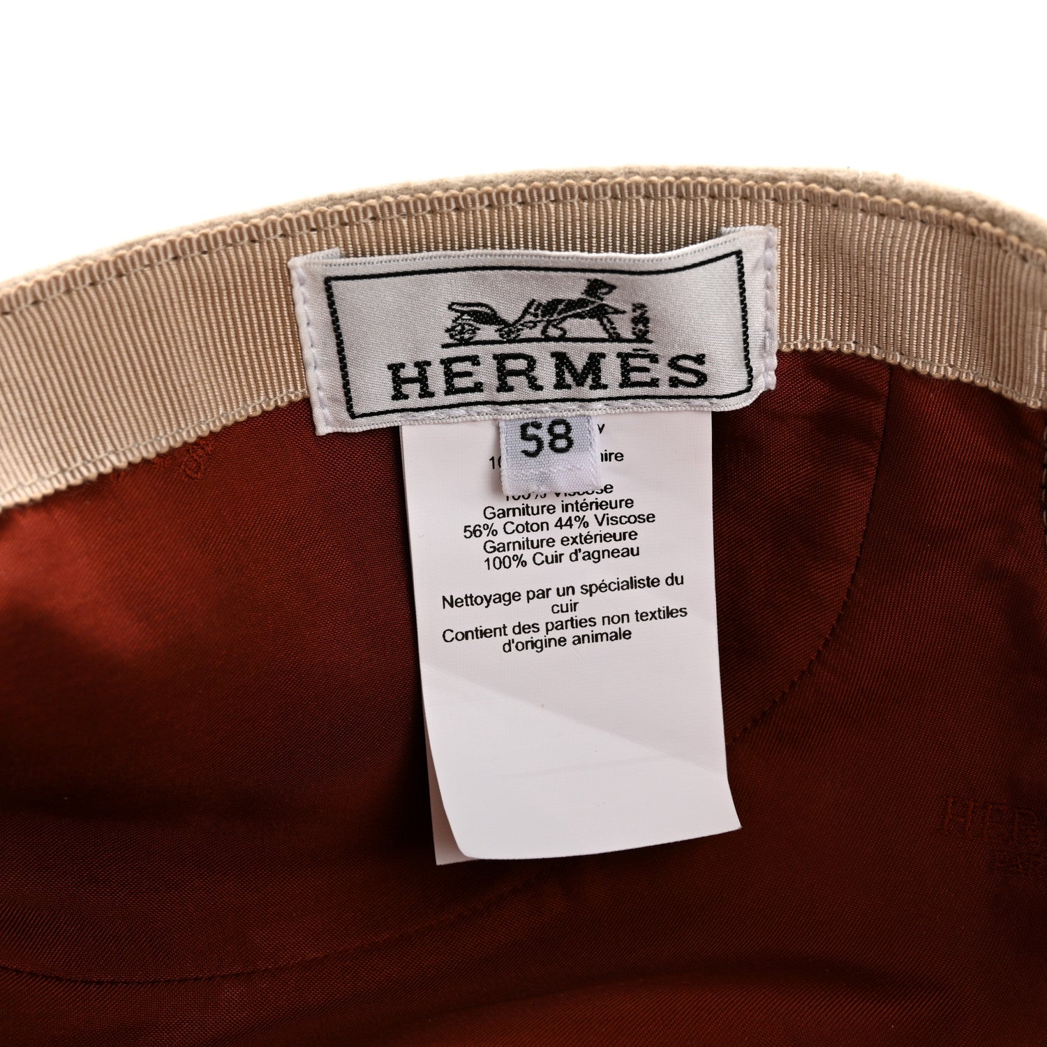 Hermes Cashmere Nevada Super H Cap 58 8 of 10