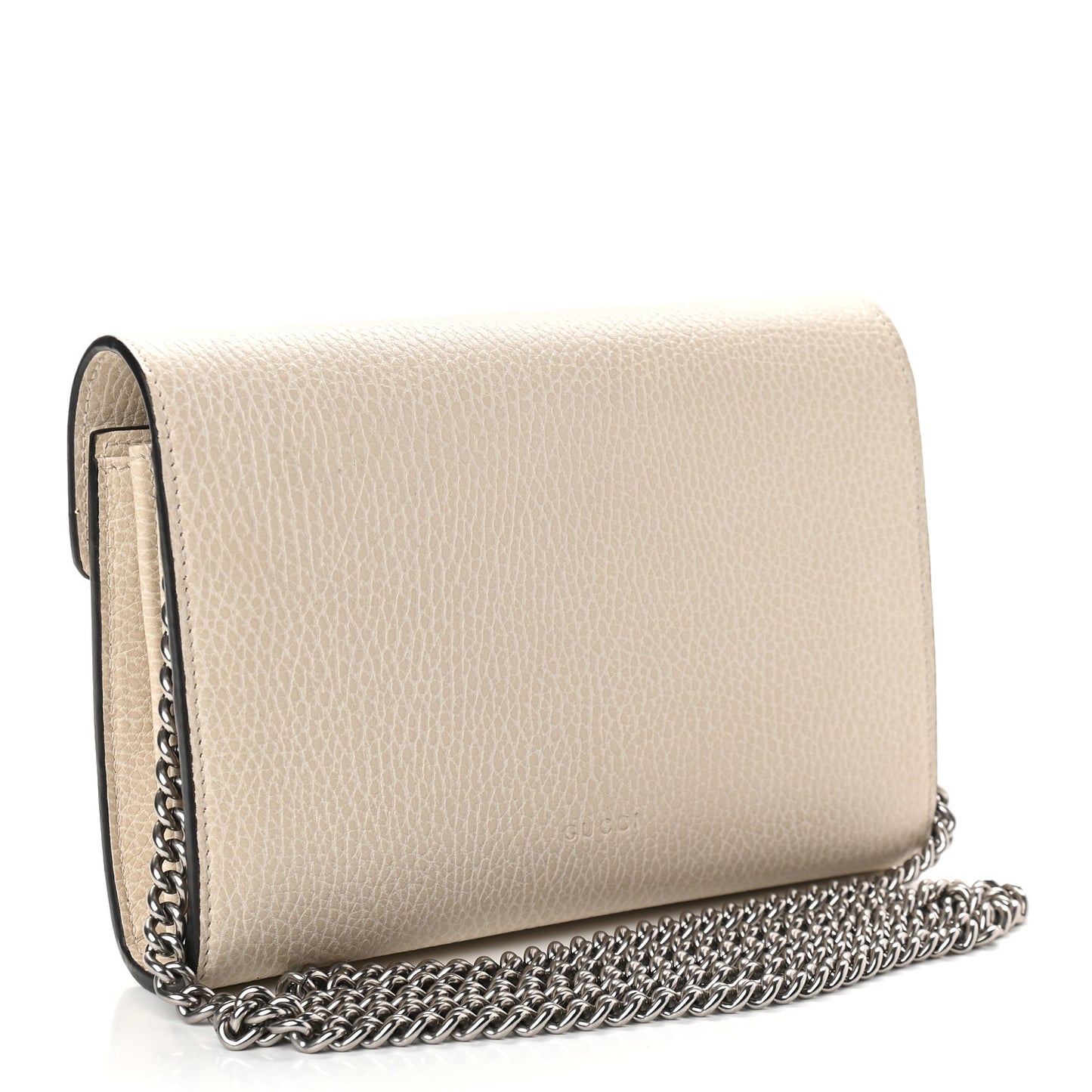 Dollar Calfskin Mini Dionysus Chain Wallet Mystic White