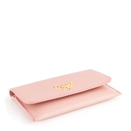 Prada Saffiano Metal Flap Card Holder Orchidea 4 of 7