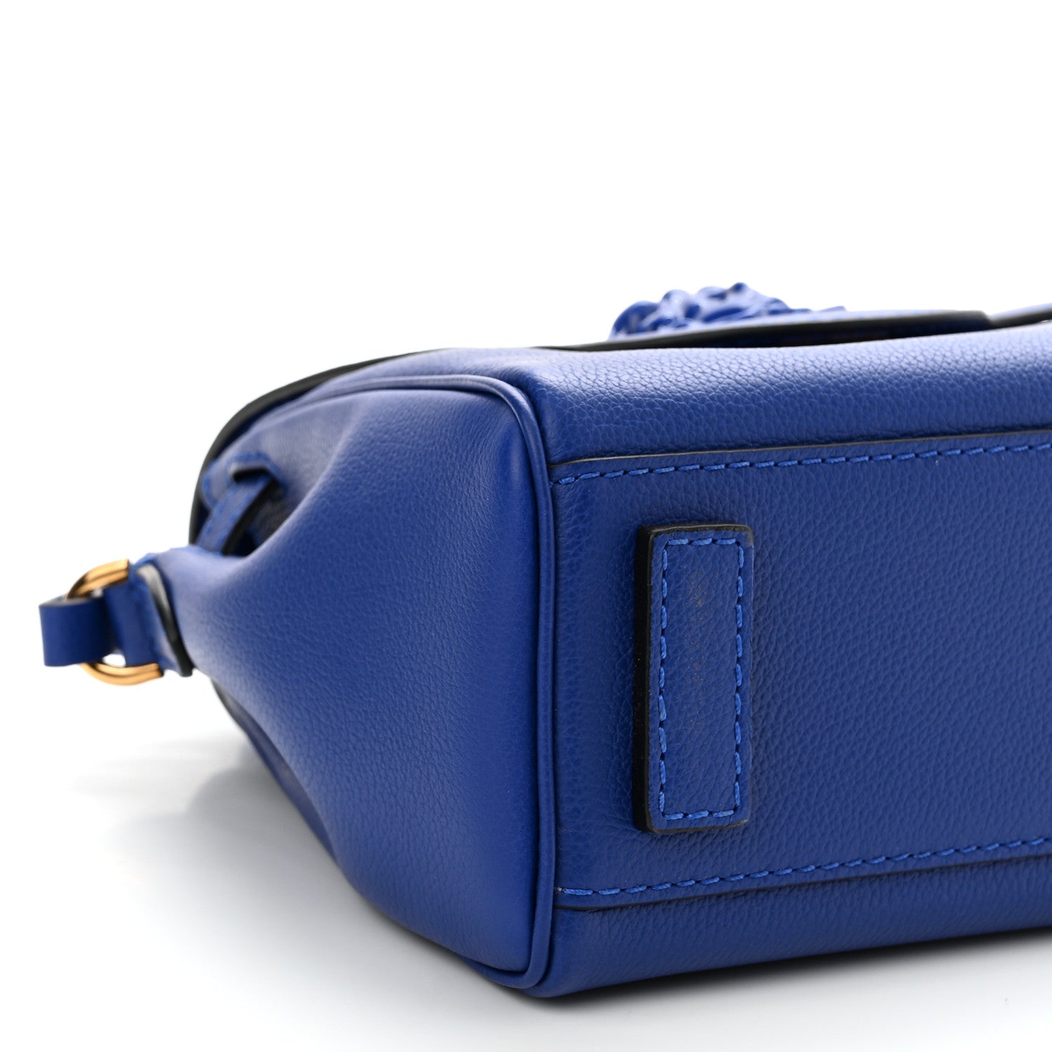 Versace Grained Calfskin Small La Medusa Top Handle Bag Lapis 8 of 9