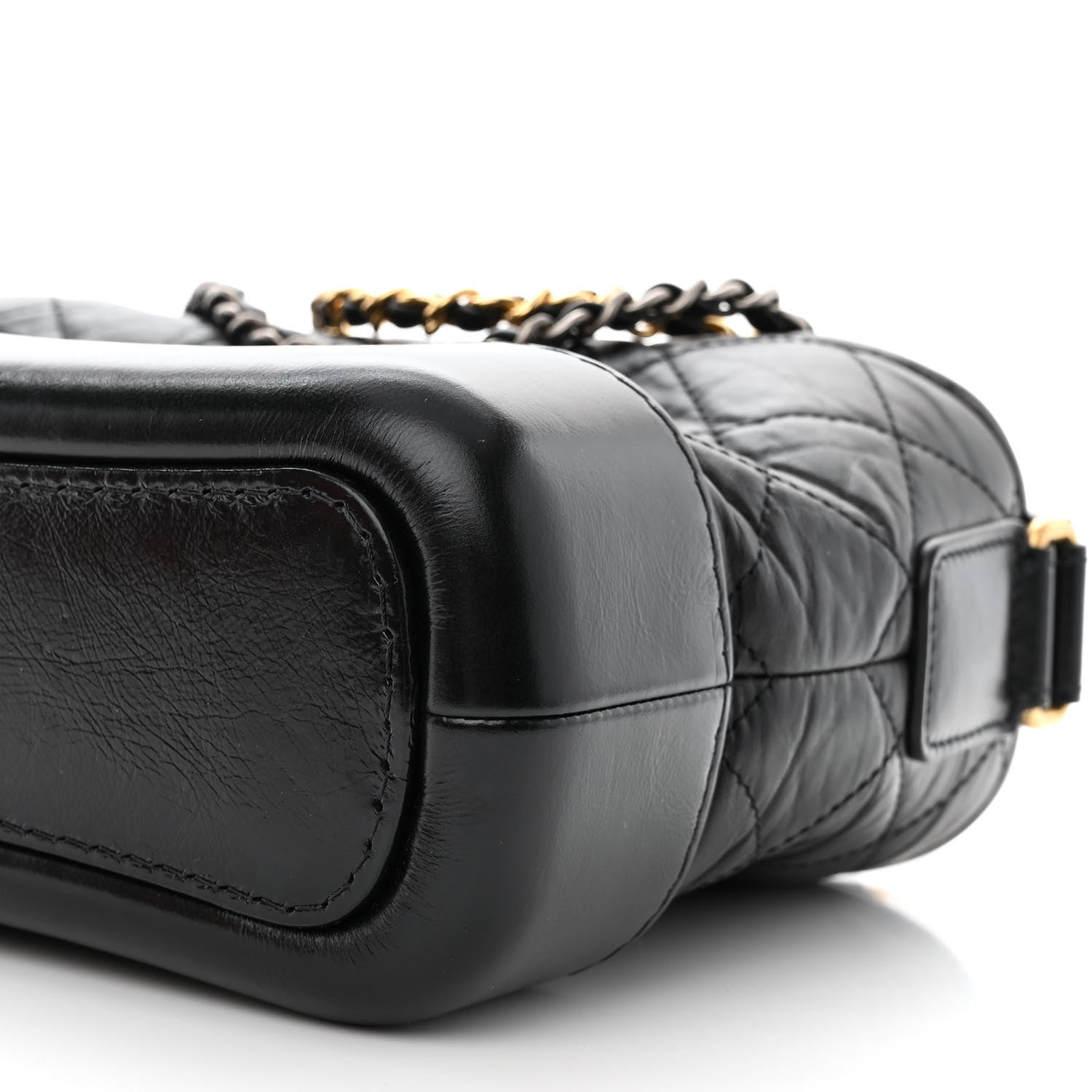 Chanel Aged Calfskin Quilted Small Gabrielle Hobo Black 10 of 11