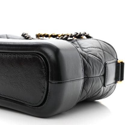 Chanel Aged Calfskin Quilted Small Gabrielle Hobo Black 10 of 11