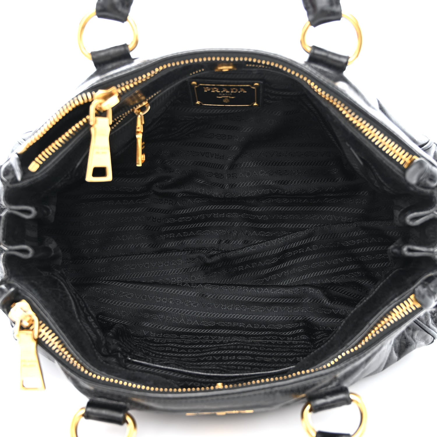 Prada Vitello Shine Shopping Satchel Black 5 of 15