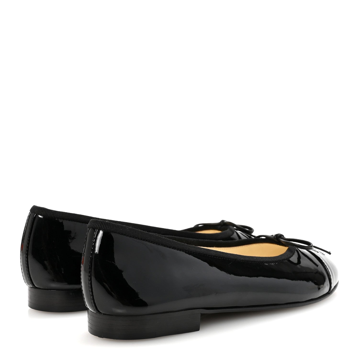 Chanel Patent Cap Toe Ballerina Flats 36 Black 5 of 9
