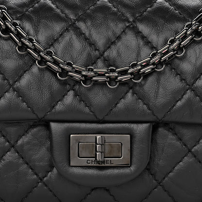 Chanel Aged Calfskin Quilted 2.55 Reissue Mini Flap So Black 8 of 10