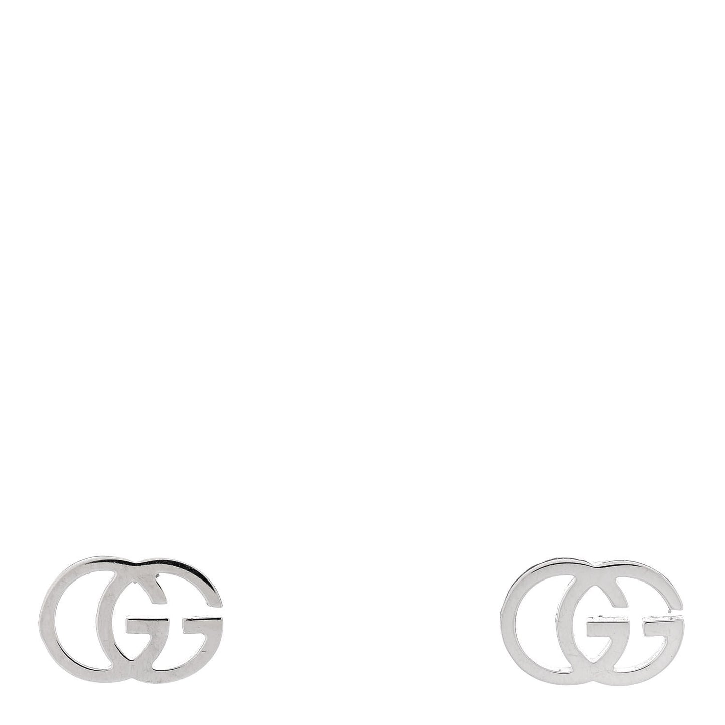 18K White Gold GG Tissue Stud Earrings