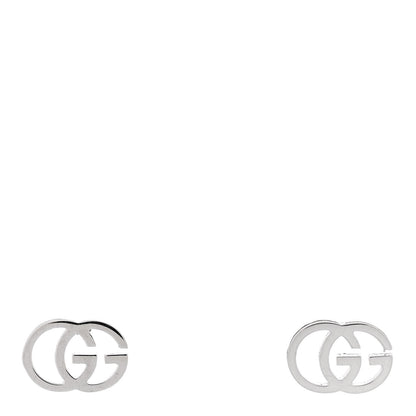 Gucci 18K White Gold GG Tissue Stud Earrings 1 of 5