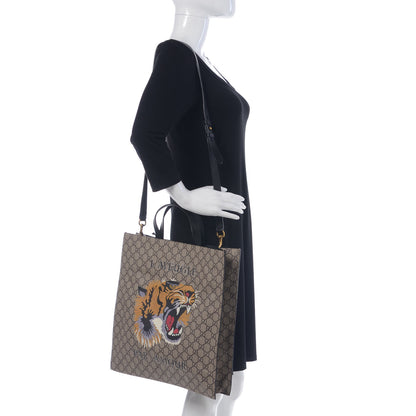 Gucci GG Supreme Monogram L'Aveugle Par Amour Print Vertical Tote Black 2 of 8