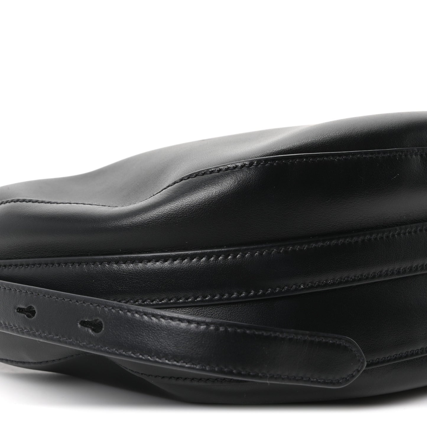 Soft Calfskin Arque Shoulder Bag Black