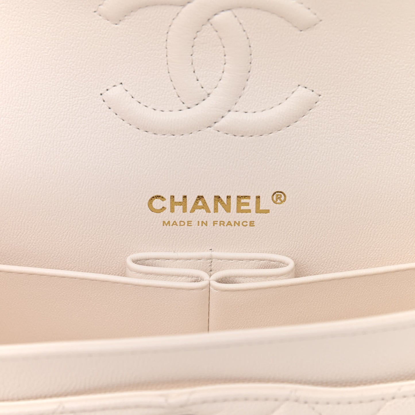 Caviar Quilted Small Double Flap Ivory