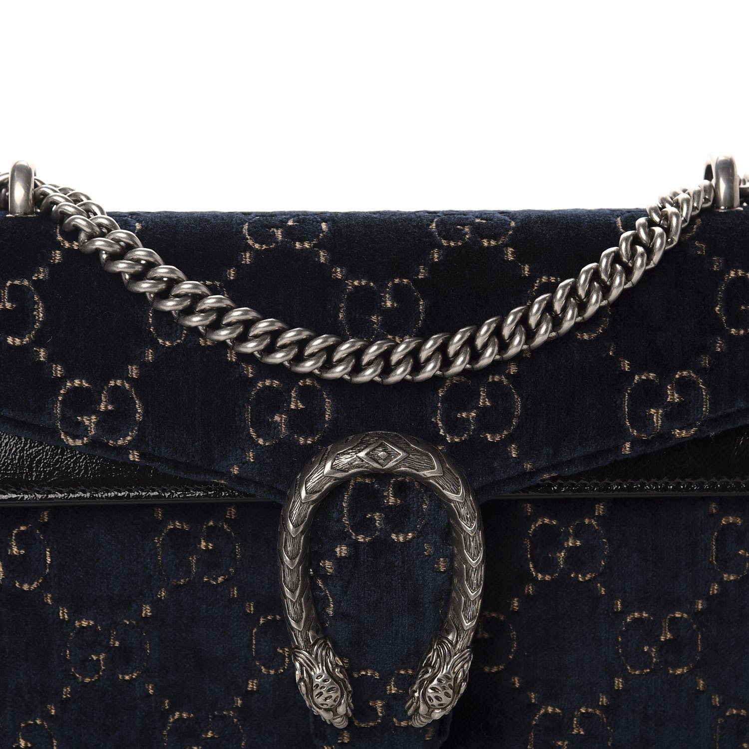 Gucci Velvet Skipper GG Monogram Small Dionysus Shoulder Bag Blue Beige Black 11 of 11