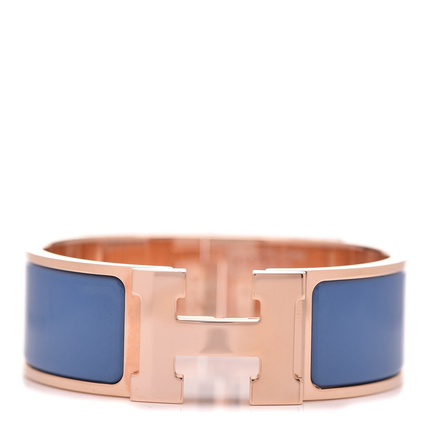 Enamel Wide Clic Clac H Bracelet PM Bleu Turquin