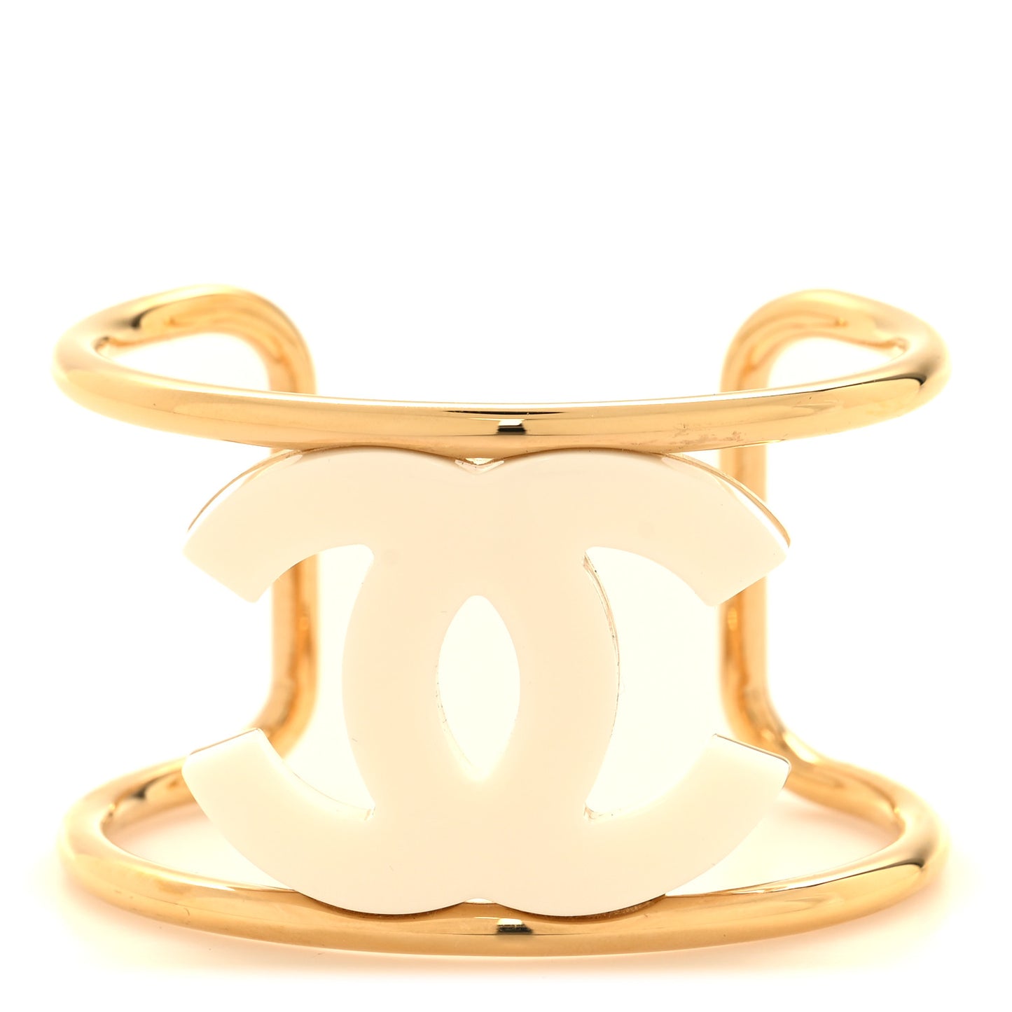 Metal Resin CC Cuff Gold White