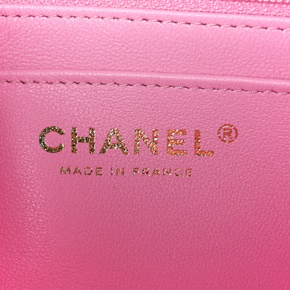 Chanel Lambskin Quilted Bi-Color Mini Top Handle Rectangular Flap Black Lilac 6 of 12