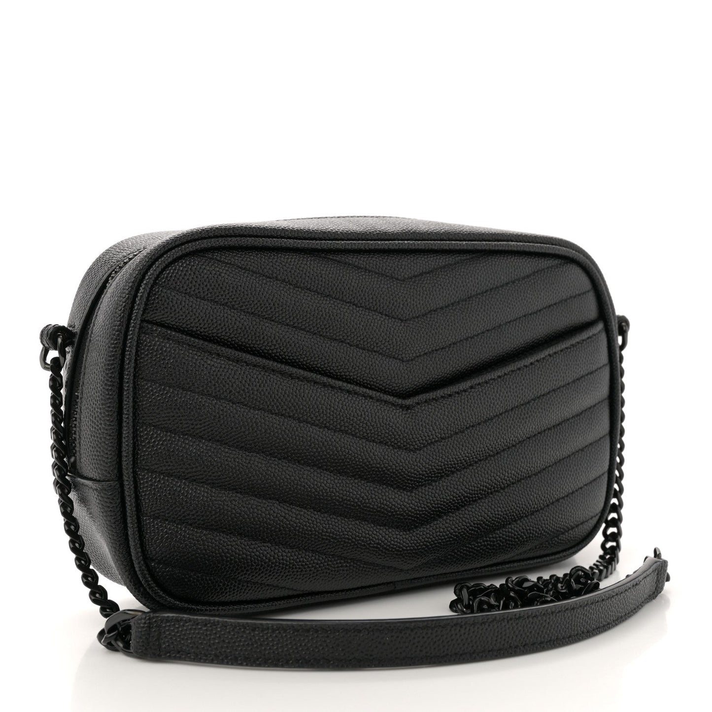 Grain De Poudre Matelasse Monochrome Monogram Mini Lou Camera Bag Black