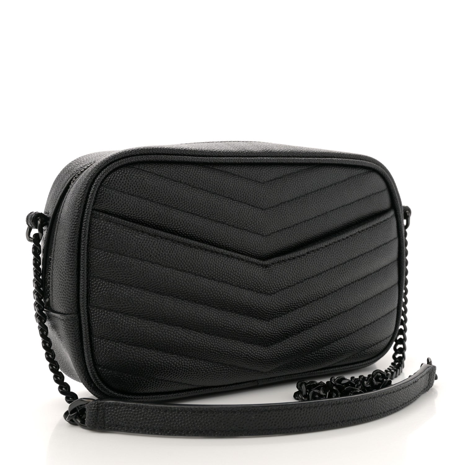Saint Laurent Grain De Poudre Matelasse Monochrome Monogram Mini Lou Camera Bag Black 3 of 10