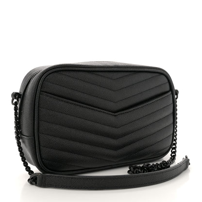 Saint Laurent Grain De Poudre Matelasse Monochrome Monogram Mini Lou Camera Bag Black 3 of 10