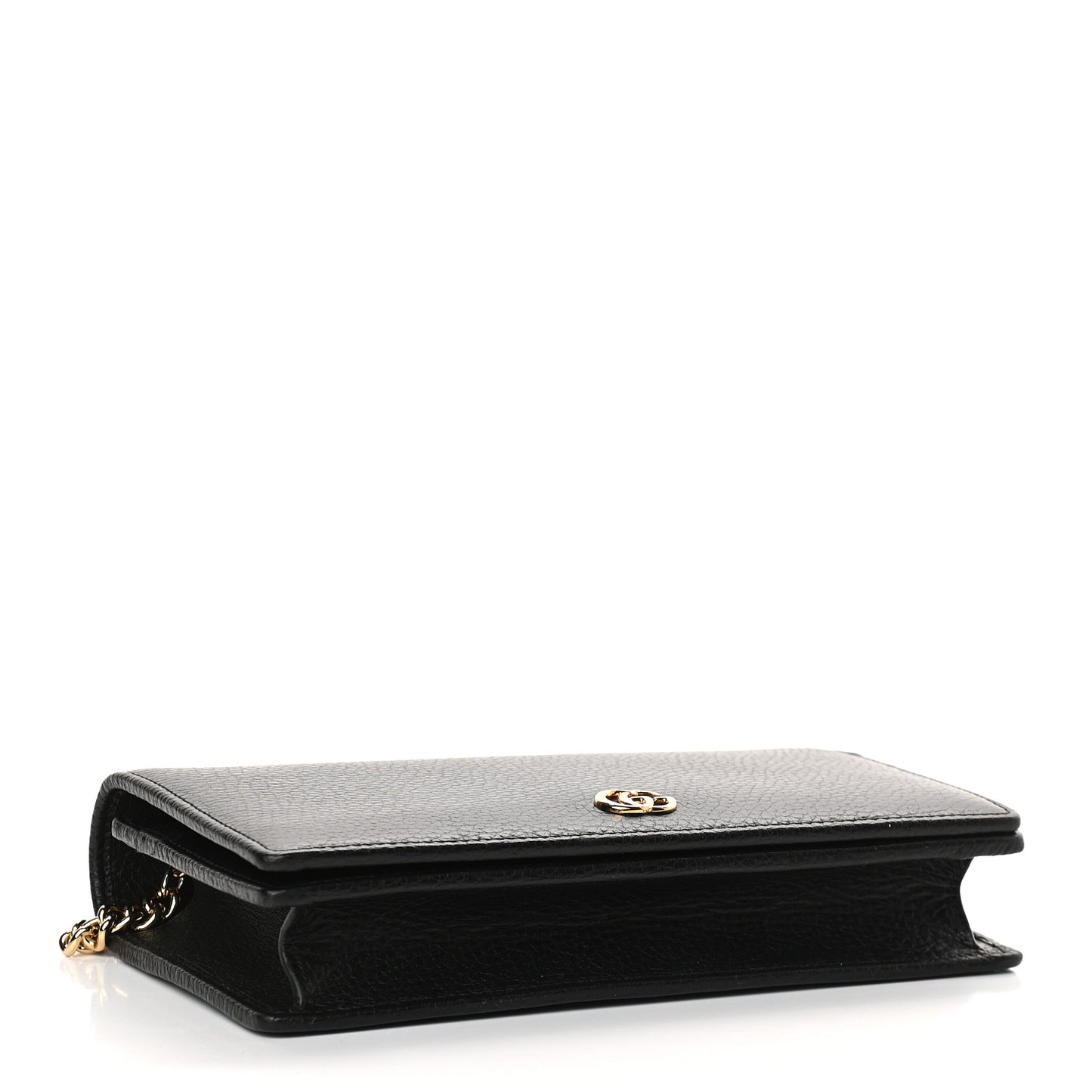 Calfskin Mini GG Marmont Chain Wallet Black