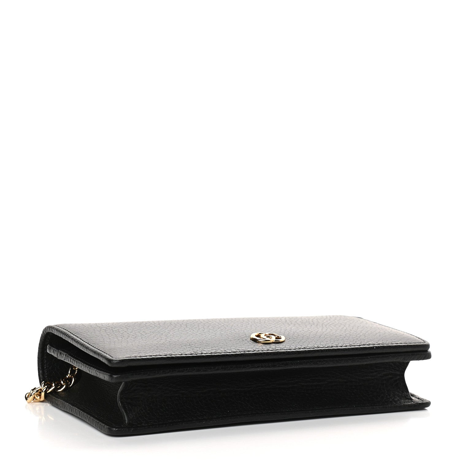 Gucci Calfskin Mini GG Marmont Chain Wallet Black 4 of 9