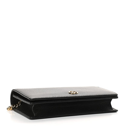 Gucci Calfskin Mini GG Marmont Chain Wallet Black 4 of 9